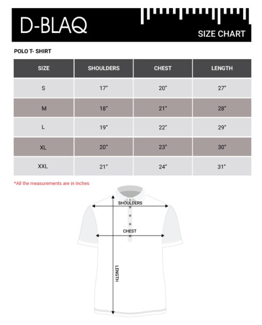 DBlaq Polo Size Chart