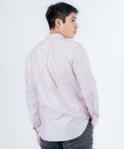D-Blaq Pink Striped Chinese Collar Shirt