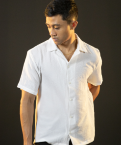 DBlaq Popcorn Revere Collar Shirt White