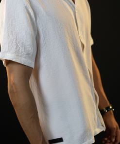 DBlaq Popcorn Revere Collar Shirt White