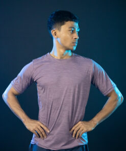 D-blaq Quick Dry Textured Trainer T-Shirt in Purple