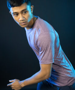 D-blaq Quick Dry Textured Trainer T-Shirt in Purple