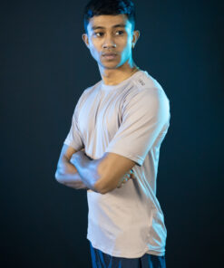 D-blaq Quick Dry Textured Trainer T-Shirt in Beige
